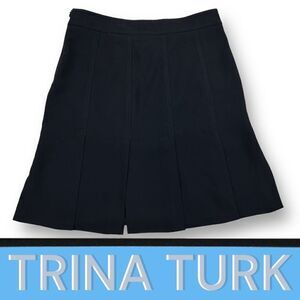 Trina Turk Women's Pleated Casual Skirt High Waisted Black Size 2